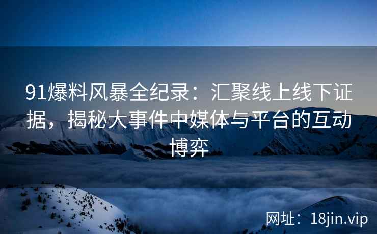 91爆料风暴全纪录:汇聚线上线下证据,揭秘大事件中媒体与平台的互动博弈 91爆料风暴全纪录:汇聚线上线下证据,揭秘大事件中媒体与平台的互动博弈